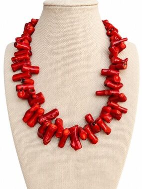 Coral Mediterranean Branch Necklace 18” | Southwestern Western Statement
